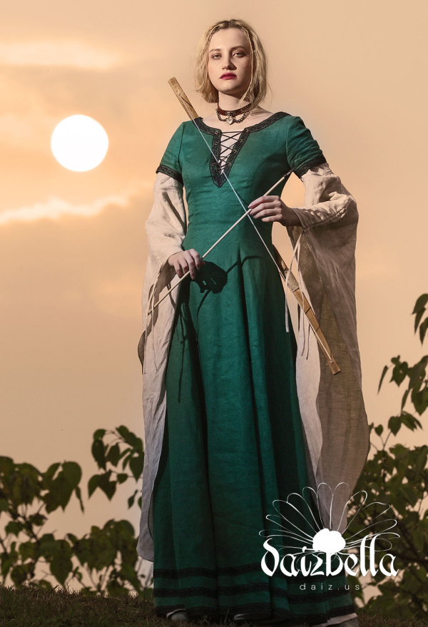 中世ヨーロッパ服リネンドレス 女戦士コスプレ ドレス通販