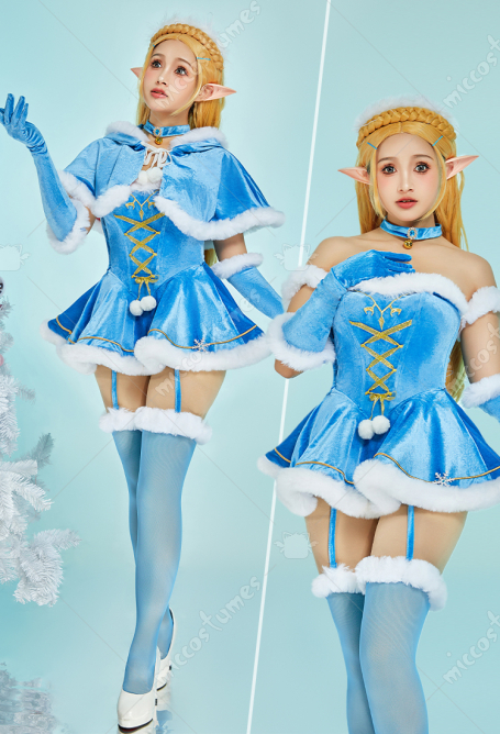 クリスマス コスプレ セクシー 下着 青色