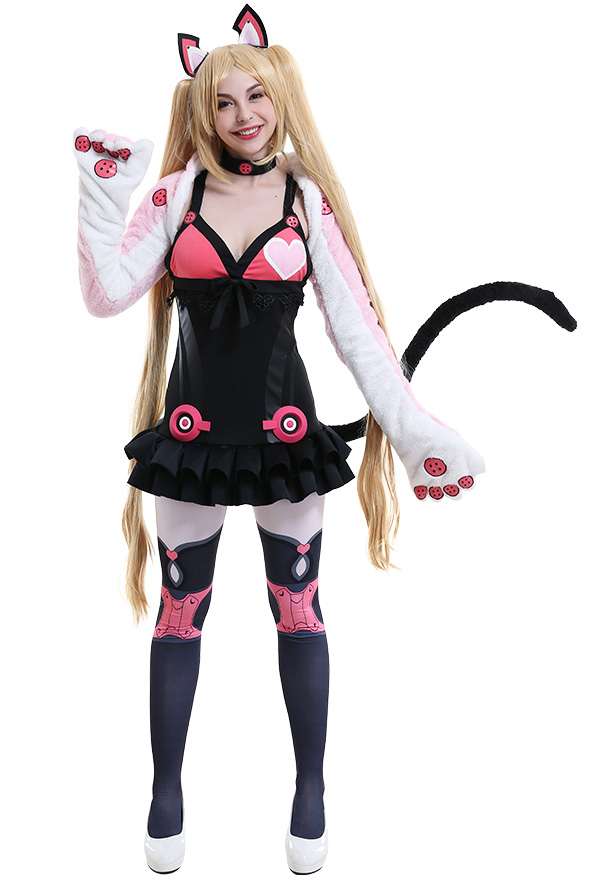 Tekken 7 Lucky Chloe 鉄拳7 ラッキークロエコスプレ衣装風(ウィッグ